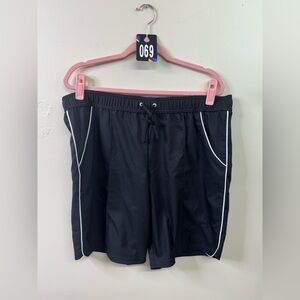 made for life Black Athletic Shorts with White Piping